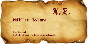 Münz Roland névjegykártya